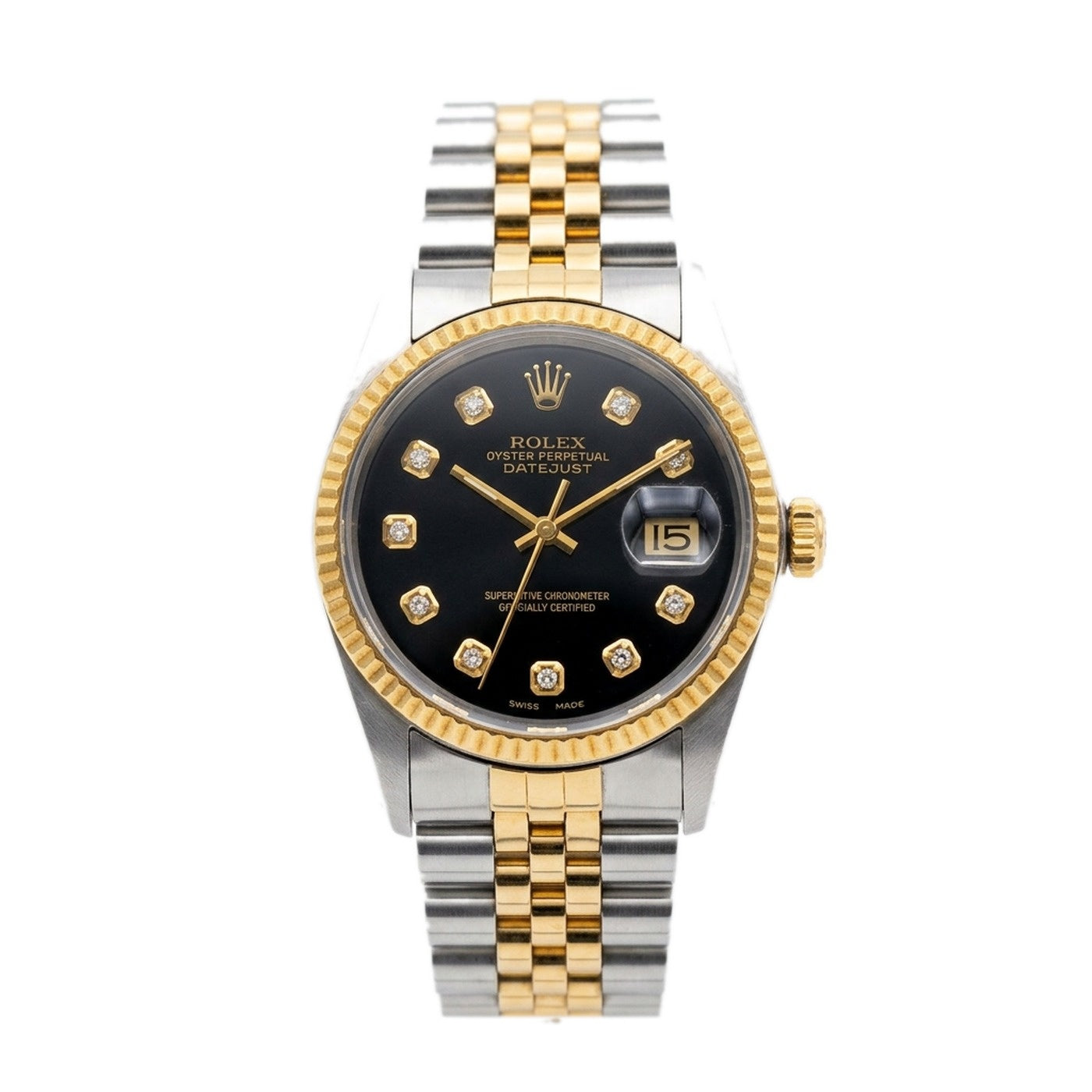 Datejust, black diamond dial by Fuse Jewelry