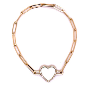 
                  
                    Mother-of-Pearl & Diamond Love Paperclip Bracelet
                  
                