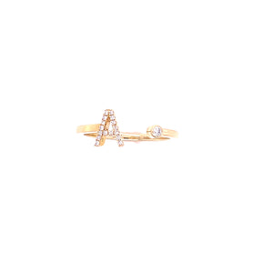 
                  
                    Initial Letter Diamond Cuff Ring
                  
                