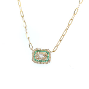 
                  
                    Emerald & Diamonds Paperclip Necklace
                  
                