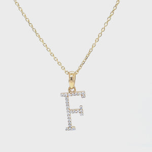 
                  
                    Load and play video in Gallery viewer, Diamond Initial Pendant
                  
                