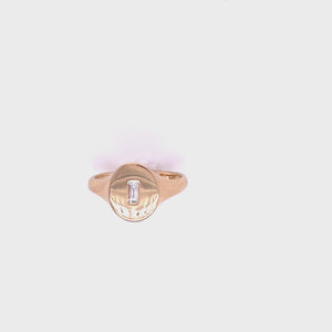 
                  
                    Load and play video in Gallery viewer, Diamond Signet Pinky Ring
                  
                